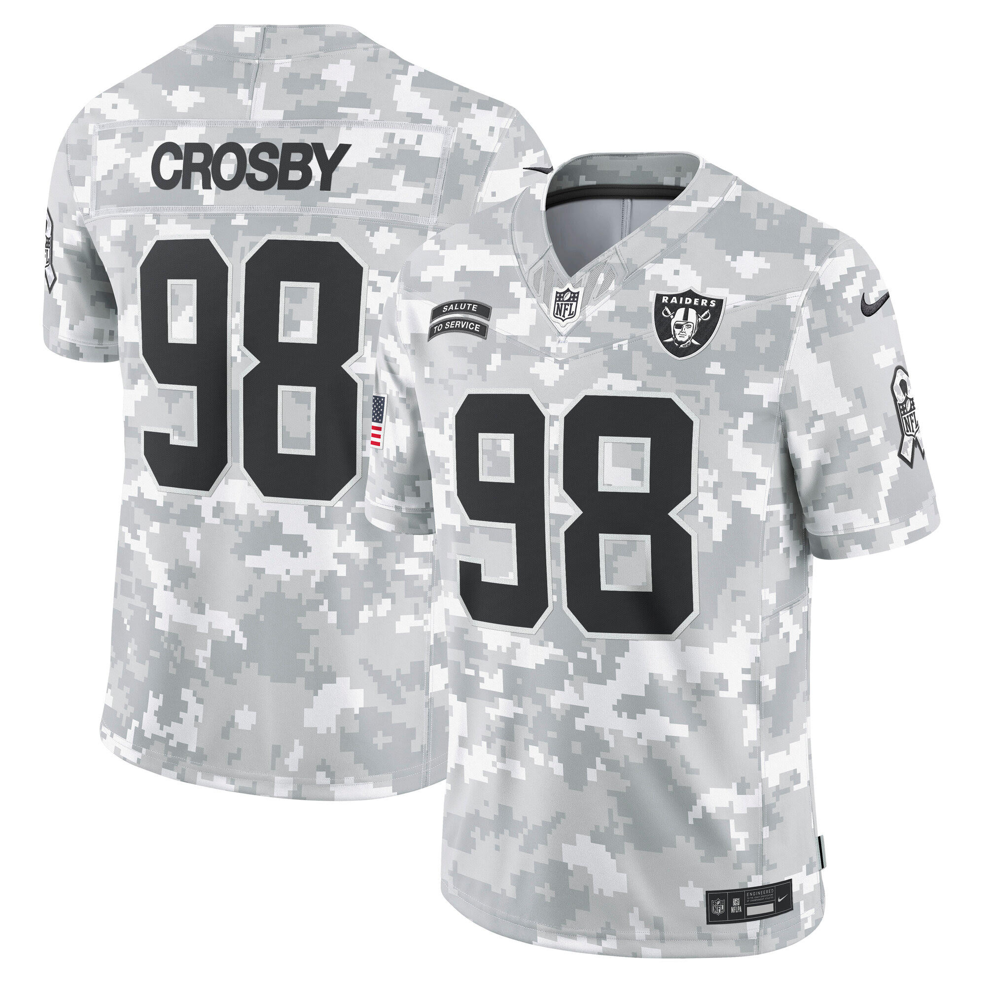 Men Oakland Raiders #98 Crosby Salute to Service 2024 Nike nfl jersey